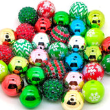 Colorful Rhinestone Beads Round Spacer Beads for Jewelry Bracelet Necklace Pen Bag Chain Making Crafts Supplies (20mm Christmas)