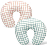 FEBSNOW 2 Pack Baby Nursing Pillow Cover, Stretchy Soft Cotton Nursing Cover for Breastfeeding Pillow Removable Comfortable Baby