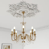 Nuanchu Large PU Ceiling Medallion Combination Decorative French Style Chandelier Base Ceiling Medallion for Light Fixtures Vict