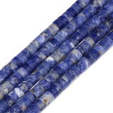 NITOPUPU 150Pcs 4 2mm Natural Blue Sodalite Spacer Stone Beads for Jewelry Making Supplies, Loose Semi Flat Round Gemstone Tube