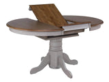 Sunset Trading Country Grove 42 Round To 60 Oval Extendable Dining Table Set | 2 Arm Chairs | Buffet | Distressed Gray And B