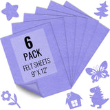6PCS Lavender Felt Fabric Sheets 9 x 12 - 1.6mm Thick Soft Felt for Craft Sewing DIY Patchwork Art Projects Decorations