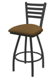 HBS XL 410 Jackie 36 Swivel Extra Tall Bar Stool with Pewter Finish and Canter Saddle Seat