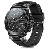 Lige Stylish Men'S Sports Outdoor Waterproof Military Watch Date Multi Function Tactics Led Alarm Black Dial Stopwatch Analog Di