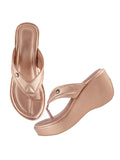 Shoetopia Women'S Stylish & Durable Synthetic Wedge Sandals With Resin Footwear Comfort Perfect For Casual & Dressy Occasions Trendy Design Adjustable Fit-Rose-Gold-Eu40,Rose Gold,7,B0DCSJCCLR