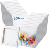 Maitys 200 Pcs 4x4 Inch Mini Canvas Boards for Painting 0.3in Thickness Small Stretched Canvas Bulk Blank Boards Art Panels for