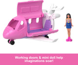 Barbie Mini Barbieland Doll & Toy Vehicle Set, 1.5-Inch Doll & Dreamplane With Working Doors & Color-Change Surprise
