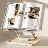 Adjustable Acrylic Book Stand for Reading, Book Holder with Pen Slot, Foldable Desktop Riser for Laptop, Recipe, Textbook - Hand
