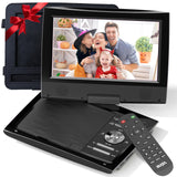 SUNPIN 11 Portable DVD Player for Car and Kids with 9.5 inch HD Swivel Screen, 5 Hour Rechargeable Battery, Dual Earphone Jack,