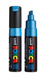 posca uni PC-8K Water-Based Paint Markers, Broad Tip (8mm), Metallic Blue, 2 Count