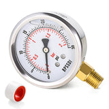 BPSSDI 0-6000 Psi Glycerin Liquid Filled Hydraulic High Pressure Gauge, 2.5 Dial Size, 1/4 NPT Lower Mount, 304 Stainless Steel