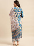 Gosriki Women'S Cotton Blend Straight Printed Kurta With Pant & Dupatta (Kuntu Blue-Nwg-Gs_3Xl_Blue_Xxx-Large),Blue,3,B0CBPQRJ59