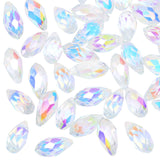 PPhtony Teardrop Crystal Glass Beads Faceted Hanging Dangle Pendant for Chandelier Jewelry Making Drilled Beads Bracelet Earring