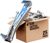 Hidden Gutter Hangers - Rust Resistant 6 Inch Heavy Duty Gutter Brackets - 25 Pack