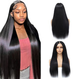 V Part Wig Human Hair Straight Human Hair Wigs Upgrade U Part Human Hair Wig for Women No Leave Out No Sew In 200% Density Natur