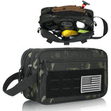 DBTAC Tactical Toiletry Bag for Men | Dry Wet Separate Hygiene Bag Compact Dopp Kit Mens Shaving Kit Travel shower Bag (Black Ca