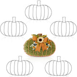 Hotop 5 Pcs 15 x 11 Inches Thanksgiving Pumpkin Shaped Metal Wreath Form Fall Wire Floral Frame Halloween 3D Pumpkin Wreath Indo