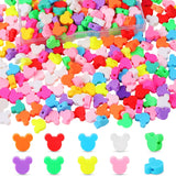 CCOZN 120 Pcs Bear Head Beads for Jewelry Making, Cute Polymer Clay Beads Bulk with Box, 10mms Loose Spacer for DIY Crafts Brace