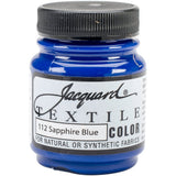 Jacquard Fabric Paint for Clothes 2.25 Oz Textile Color Sapphire Blue Leaves Fabric Soft Permanent and Colorfast Professio