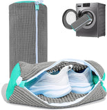 Shoe Washing Machine Bag For Washer And Dryer 360 Degree Deep Cleaning Sneaker Wash Bag Reusable With Self Lock Zipper Soft Micr