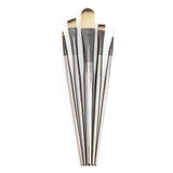 Royal & Langnickel Zen 5pc Standard Handle Brush Set, Includes Wash, Oval Wash, Angular, Liner & Chisel Blender Brushes