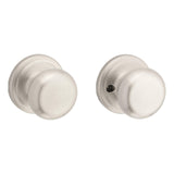 Kwikset Juno Interior Passage Door Knob, Handle For Closet and Hallway Doors, NonLocking Doorknob in Satin Nickel, with Microba
