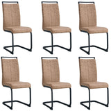 AZmac Modern Dining Chairs Set of 6,Armless Kitchen Chairs,Dining Room Chairs with Upholstered Padded Seat and Sturdy Black Legs