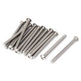 uxcell M5 x 60mm Full Thread Button Head Socket Cap Screw Silver Tone 15 Pcs