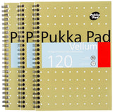 Pukka Pad Vellum Notebook A5, Pack Of 3, Yellow, 120 Pages, Ruled, 80Gsm
