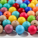 ANCADN 16mm Acrylic Beads Multicolor Acrylic Beads Round Colorful Beads for Spring Easter DIY Jewelry Making (deepcolor)