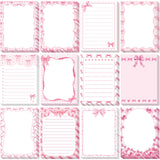 Chiisong 12 Pcs Pink Bow Sticky Notes Coquette Bowknot Self Adhesive Notepad Removable Memo Pad Pink Bow Party Supplies for Home