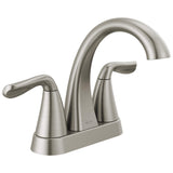 Delta Faucet Arvo Centerset Bathroom Faucet Brushed Nickel, Bathroom Sink Faucet, Drain Assembly Included, SpotShield Stainless