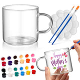 Soulchen Fall Pumpkin Mug 7 Pcs Paint Your Own Mug Kit DIY Cup Painting Kit for Halloween Fall Ceramic Pumpkin Coffee Cup Set Cr