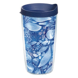 Tervis CreativeIngrid Navy Full Flower Made in USA Double Walled Insulated Tumbler Travel Cup Keeps Drinks Cold & Hot, 16oz, Cla