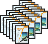 MaxGear Wall Mount Sign Holder 8.5 x 11, Self Adhesive Magnetic Display Picture Frames with Strong Magentic Border and Clear PVC