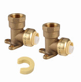 (Pack of 2) EFIELD 1/2 Push Fit x 1/2 Female NPT Drop-ear Elbows Brass Fitting