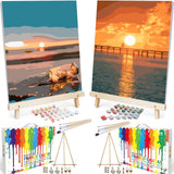 BAISITE Paint by Numbers Kit for Adults,16 Wx20 L 2 Pack Canvas for Painting Kits for Adults in Colorful Box 201202 Already Fram
