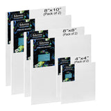 Eduway Canvas Board For Painting- (4X4, 8X8, 8X10) 2 Pcs Each | Premium Quality 7Oz Pre-Primed Cotton Canvas Board For Artists &