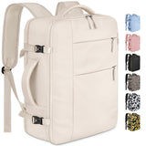 Capolo Travel Backpack for Women Men Waterproof Laptop Backpack Airlines Approved Carry On Backpack Bag Computer Bookbag for Business, Work, Traveling Fits 15.6 Inch Laptop(Beige)