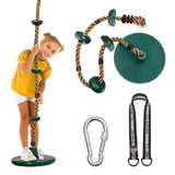 DECORLIFE Tree Swing for Kids, Adjustable Rope Swing Disc Swing for Outside with Platform Carabiners and Strap Outdoor, Playgrou