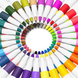Amazon Brand Solimo 24 Pcs Premium Fine Tip Acrylic Marker Pen Set, MultiSurface Paint Markers For Rock, Wood, Canvas, Glass