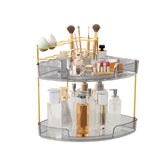 FELIZHOUSE 2-Tier Makeup Organizer for Vanity & Bathroom Countertop - Acrylic Storage Shelf with Perfume Tray & Makeup Brush Hol