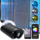 AMKI 16W Bluetooth Fiber Optic Curtain Light Kit, RGBW Waterfall Effect Music Mode App/Remote Control Curtain Lighting for Kids