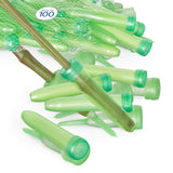 Royal Imports Floral Water Tubes with Caps - 3 Green Plastic Flower Vials for Single Stem Roses, Buds, Bouquets - Standard Style
