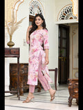 Gosriki Women'S Cotton Blend Printed Straight Kurta With Pant (Ps-Pink-Cmd-Gs_Xxl_Pink_Xx-Large),Pink,2,B0C6GZCN18