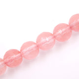 Malahill Faceted Gemstone Beads for Jewelry Making, Sold per Bag 5 Strands Inside (Cherry Quartz, 8mm)