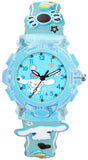 Papio Children Blue Color Analog 7 Color Led Light Silicone Strap Cute Cartoon Character Kids Watch For Girls And Boys (Kd-140)
