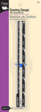 Dritz 6 Sliding Marker Sewing Gauge, Nickel with Black Printing and Blue Slider