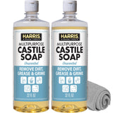 HARRIS MultiPurpose Liquid Castile Soap for Home Cleaning, Use as Dish Soap, Laundry Detergent, Kitchen & Bathroom Surface Clea