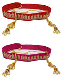 Navti Creations WomenS Combo Of 2 Kamarband (Bridal Belt) Red & Pink (Adjustable) Width 3Cm